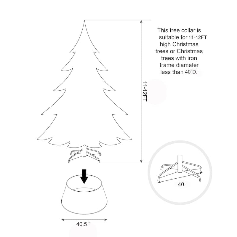 Glitzhome 40.5"D Gold Metal Weave Christmas Tree Collar - 40.5"