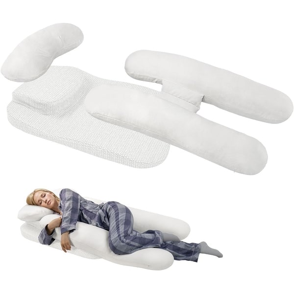 Side Sleeper Pillow With Arm Holes - Ergonomic Shredded Foam Pillow For Neck & Shoulder Pain Relief