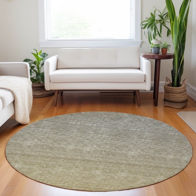 Machine Washable Indoor/ Outdoor Chantille Solid Ombre Rug