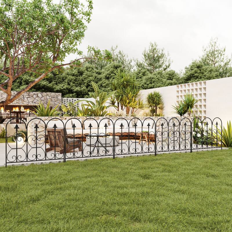 5/10-Pack Decorative Metal Garden Fence Panels Rustproof Outdoor Landscape Edging for Yard