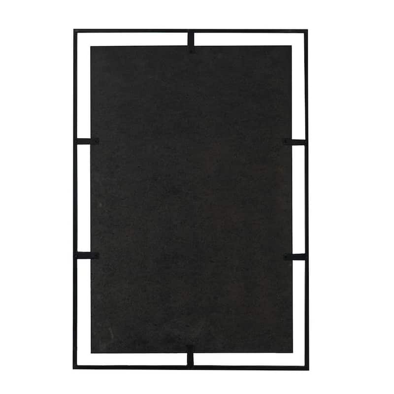 HomeRoots 32" Black Iron Framed Antiqued Glass Accent Mirror - 22' X '31.9' X '0.6