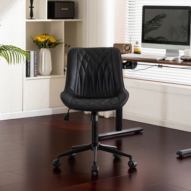 Modern Office Chair, Leather Swivel Office Chair for Home Office