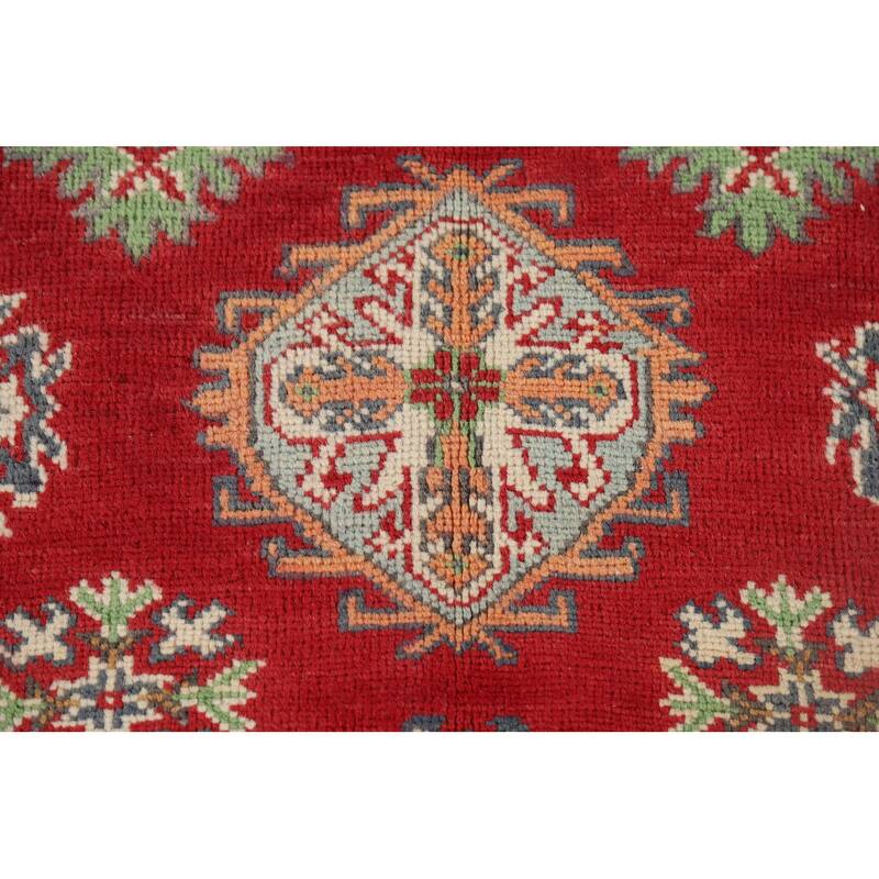 Red Kazak Foyer Rug Handmade Oriental Wool Carpet - 3'4" x 4'11"