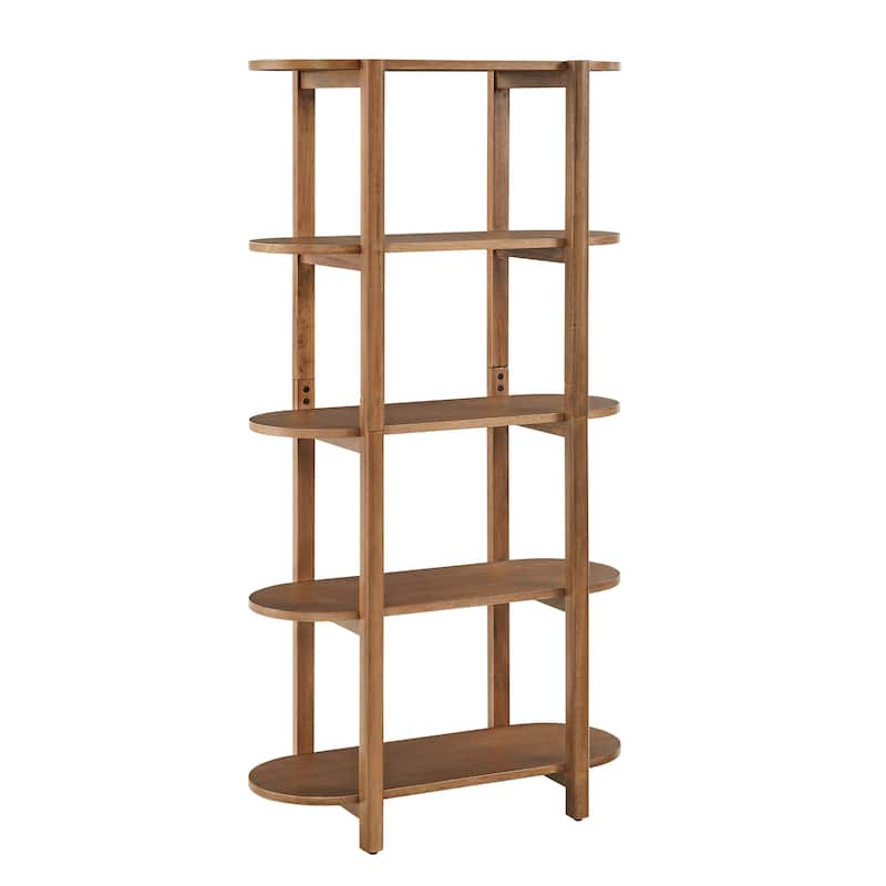 Bower Home 60" Modern Wood Bookcase - 32 W x 15 D x 60 H" - Walnut