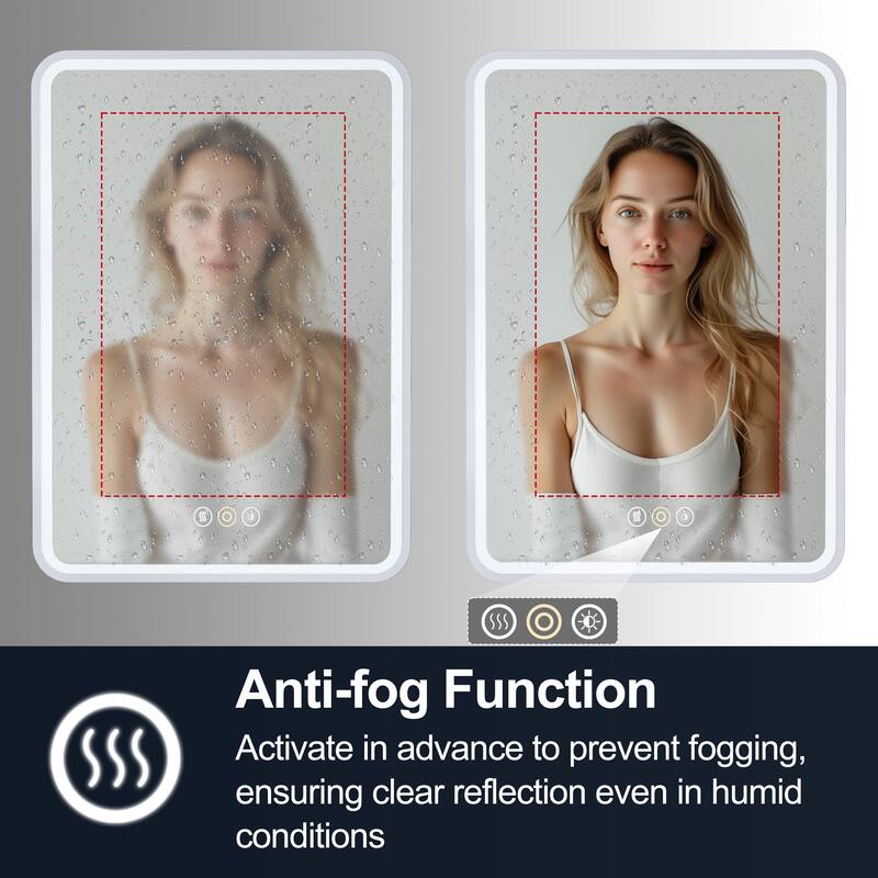 Aris Recessed/Surface Mount Bathroom Medicine Cabinet with Mirror and Lights, Dimmable, Adjustable Shelves, Fast Defogging