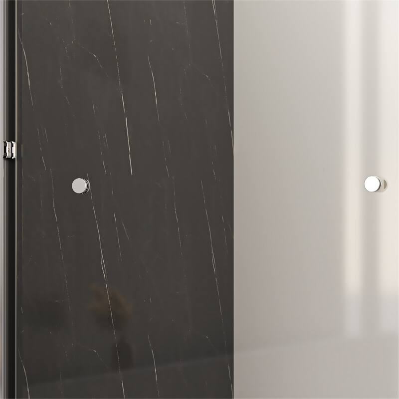 Semi-Frameless Double Sliding Tub Door, 1/4" Thick SGCC Tempered Glass