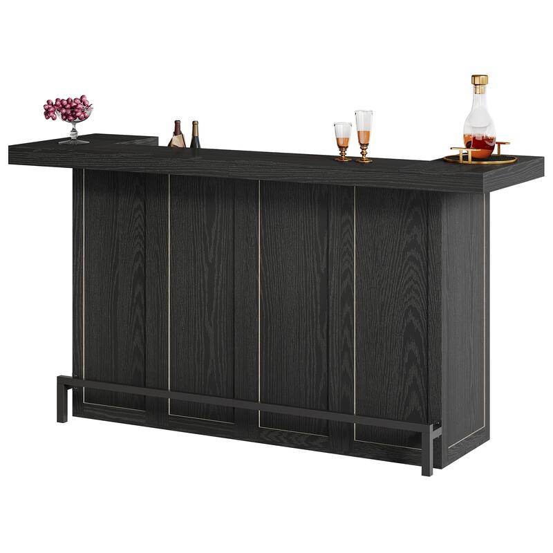 70.9-Inch 4-Tier Bar Table, Large Wooden Home Bar Unit