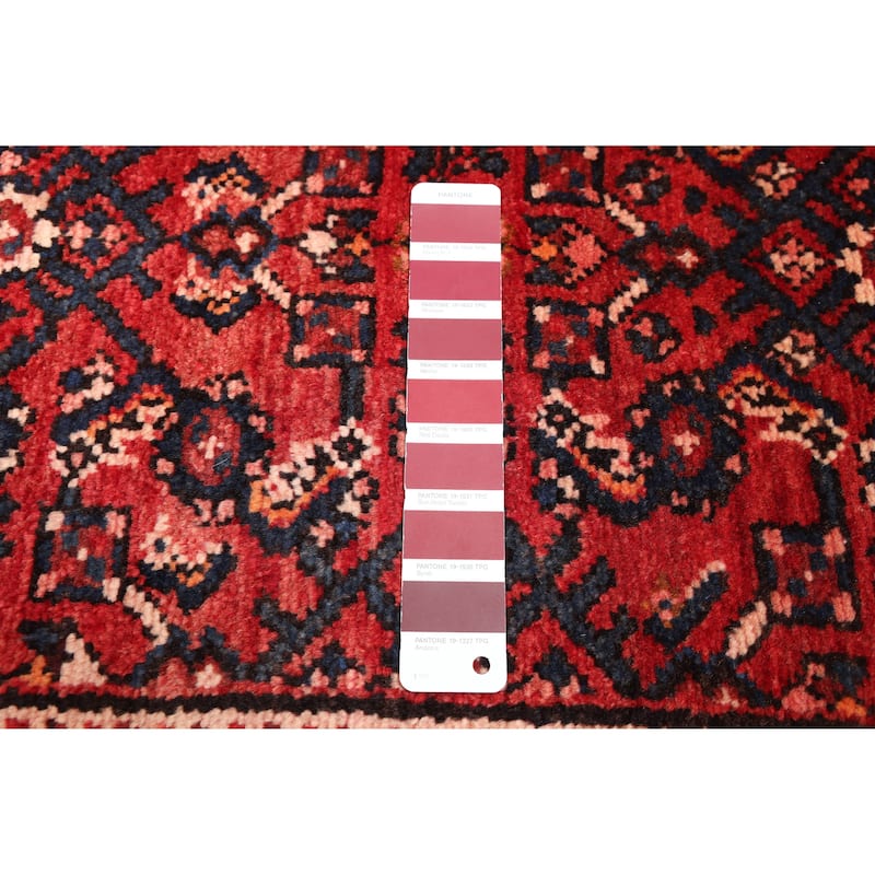 ECARPETGALLERY Hand-knotted Andelz Red Wool Rug - 3'5 x 12'4
