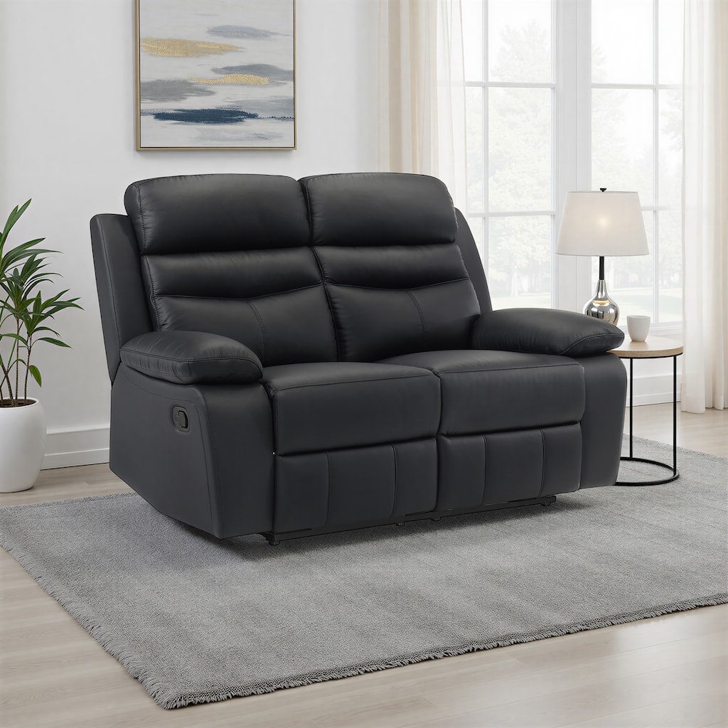 Peperomia 64" Leather Manual Double Reclining Loveseat