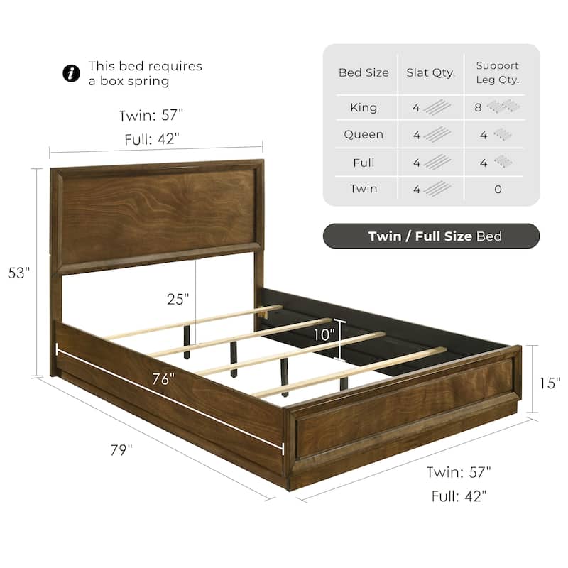 Furniture of America Igala Walnut Wood Oversized Panel Bed