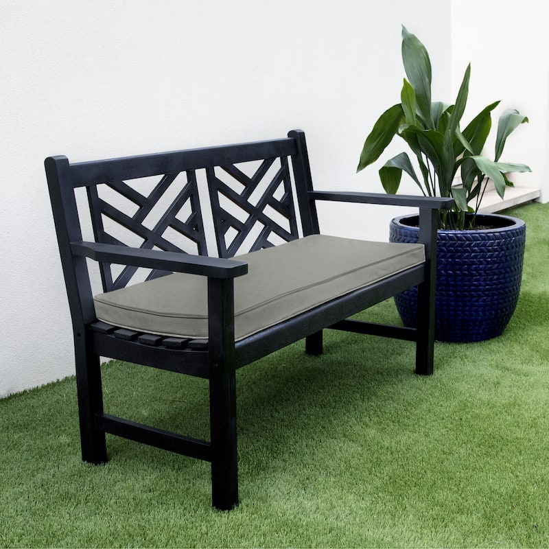 Sorra Home Outdura Solid Indoor/Outdoor Corded Bench Cushion - 55 in x 18 in x 2 in - ETC Smoke