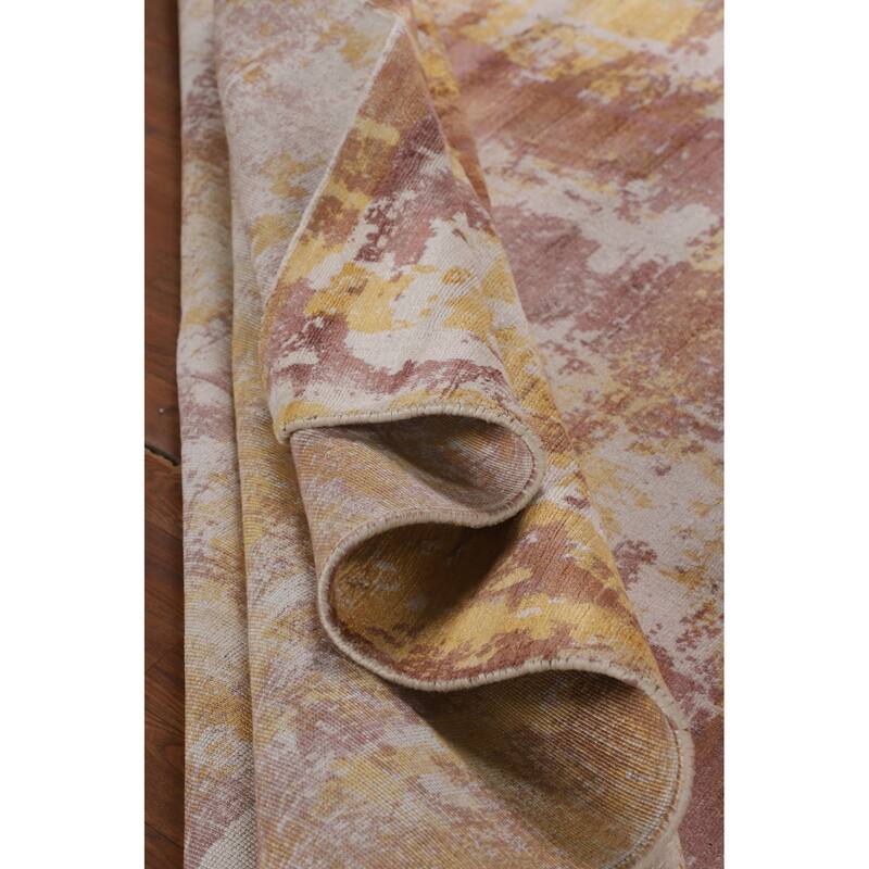 All-Over Contemporary Abstract Area Rug Hand-Knotted Wool Carpet - 9'0" X 12'0"