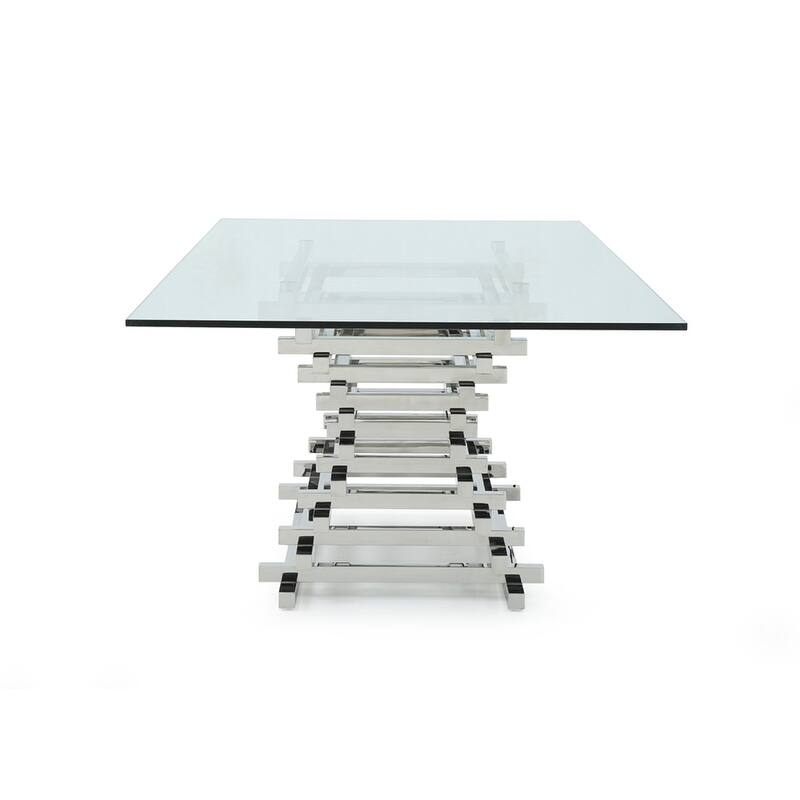 Modrest Crawford Modern Rectangular Glass Dining Table