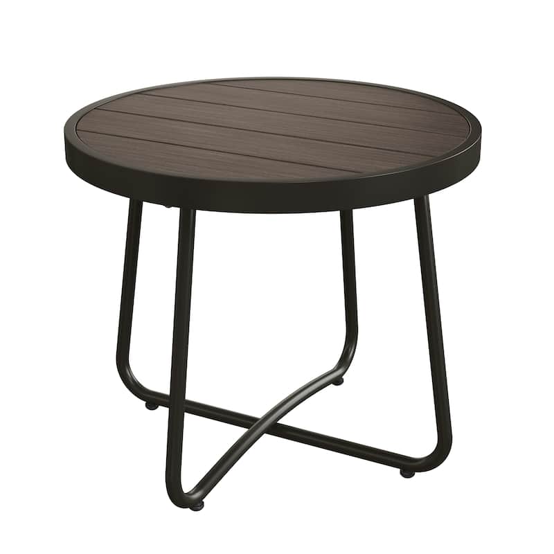 Clihome Outdoor Modern Steel Round Accent Side Table
