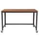preview thumbnail 7 of 5, Computer Table and Desk in Brown Oak Wood Grain Finish with Metal Wheels