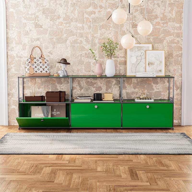 Modern Sideboard Office Storage Credenza Cabinet Metal Organizer