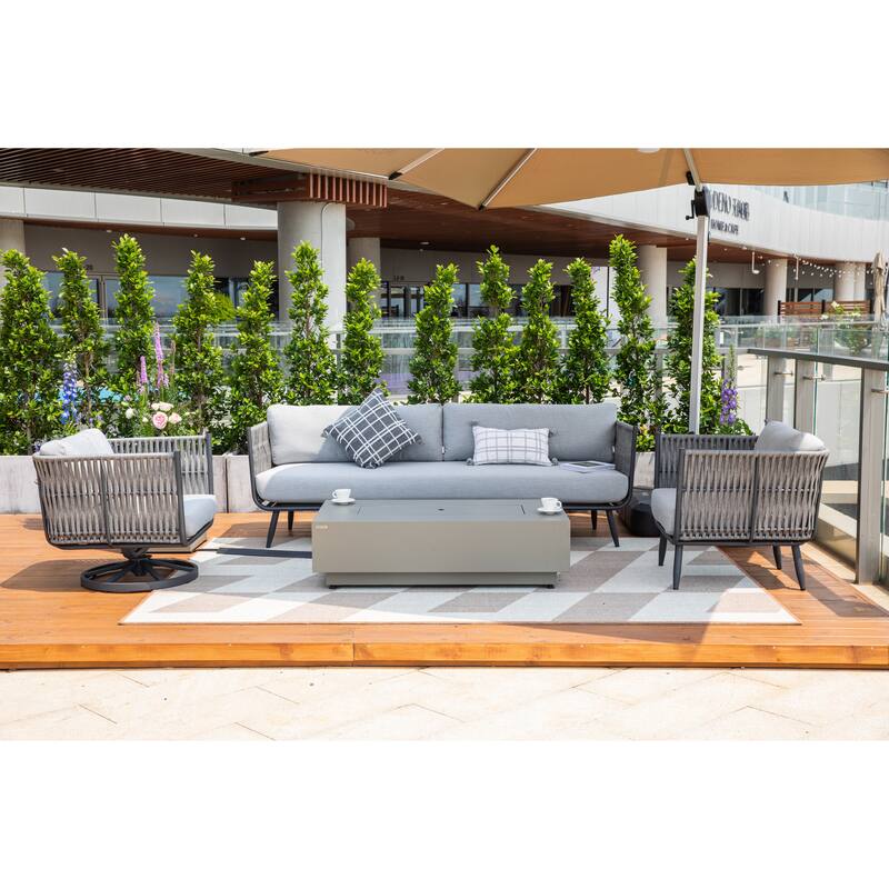 Elementi Milano Outdoor Aluminum Swivel Chair with Sunbrella® Cushions