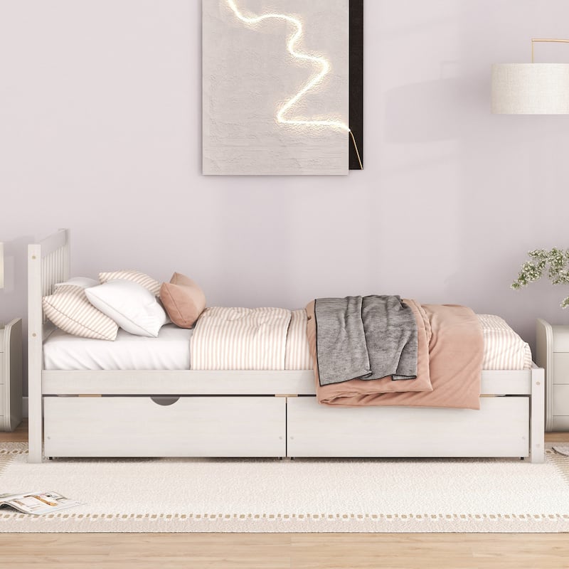 Modern Design Platform Bed with 2 Drawers