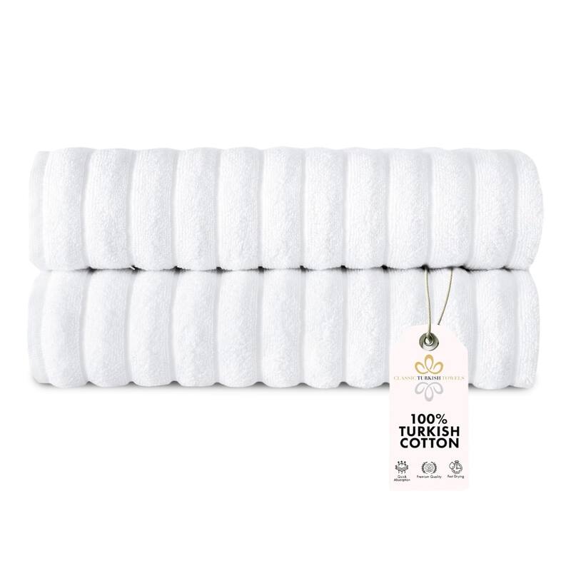Brampton Premium Turkish Cotton 2 Piece Bath Towels Set Plush - 27x54 In - White - 27x54 In