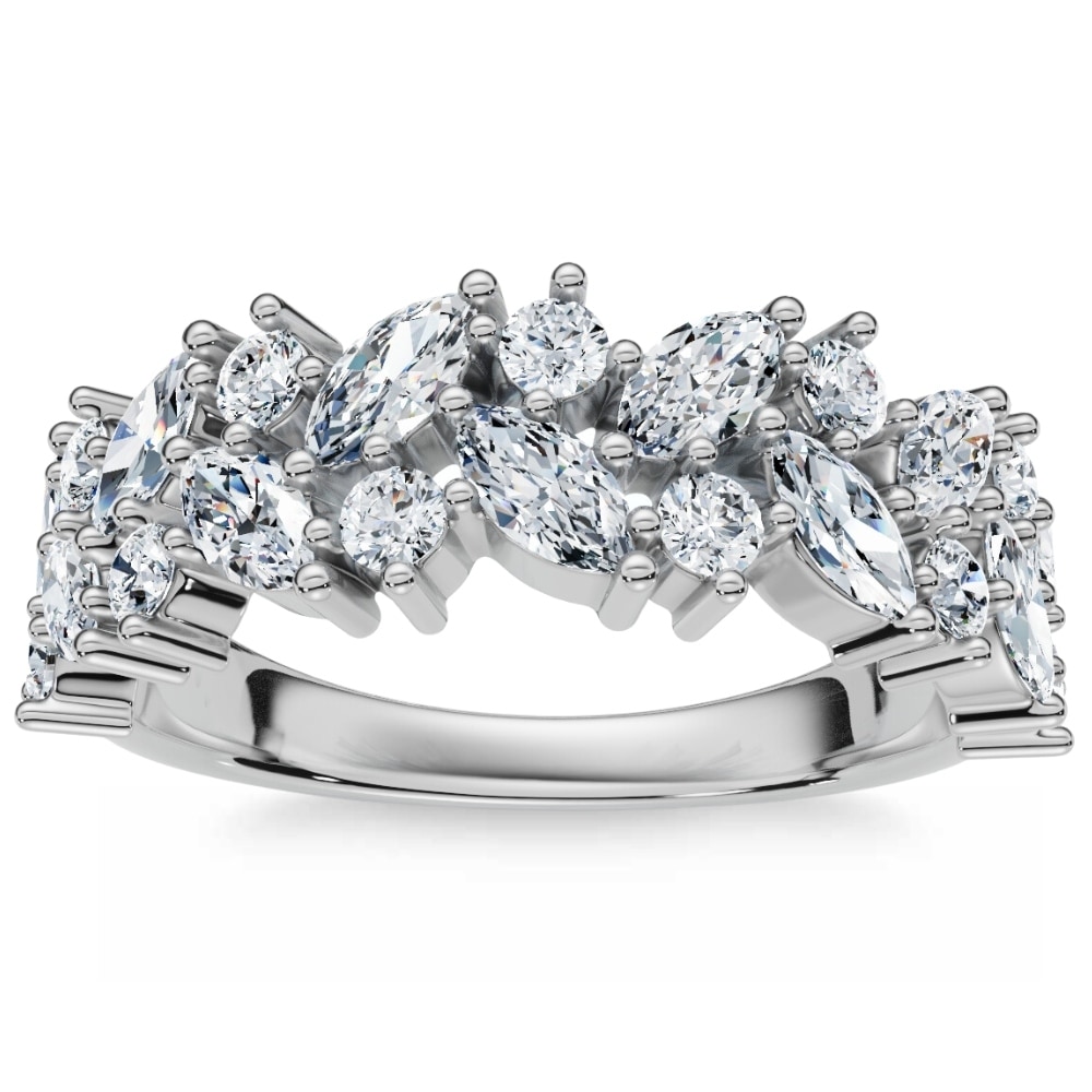 Bliss Diamond 1 1/3Ct Marquise Designed Anniversary Band Cut Gold Lab Grown