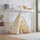 preview thumbnail 33 of 43, Twin Size Metal Loft Bed With Safety Guardrails & 2 Built-In Ladders, Loft Bunk Bed Frame For Teens Juniors Adults