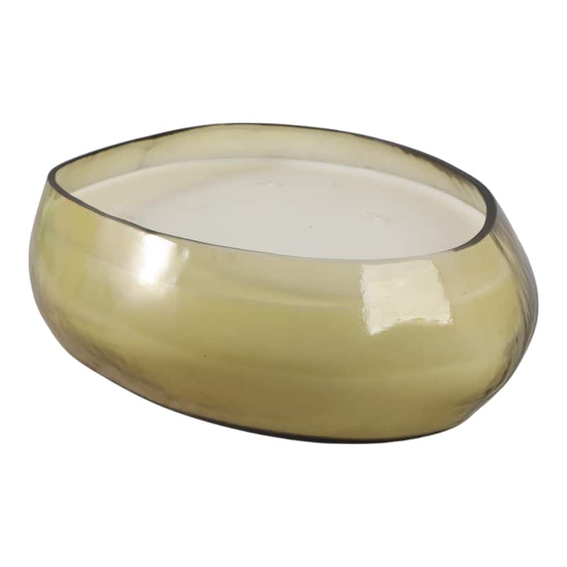 Glass and Wax Decorative Candle Bowl Modern Glam Sculptural Design - 10" x 8" x 3.5"