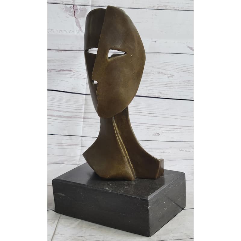 Pablo Pico Two Faces Mask Modern Art Cubism Statue Sculpture Decor 11 Inches X 6 Inches