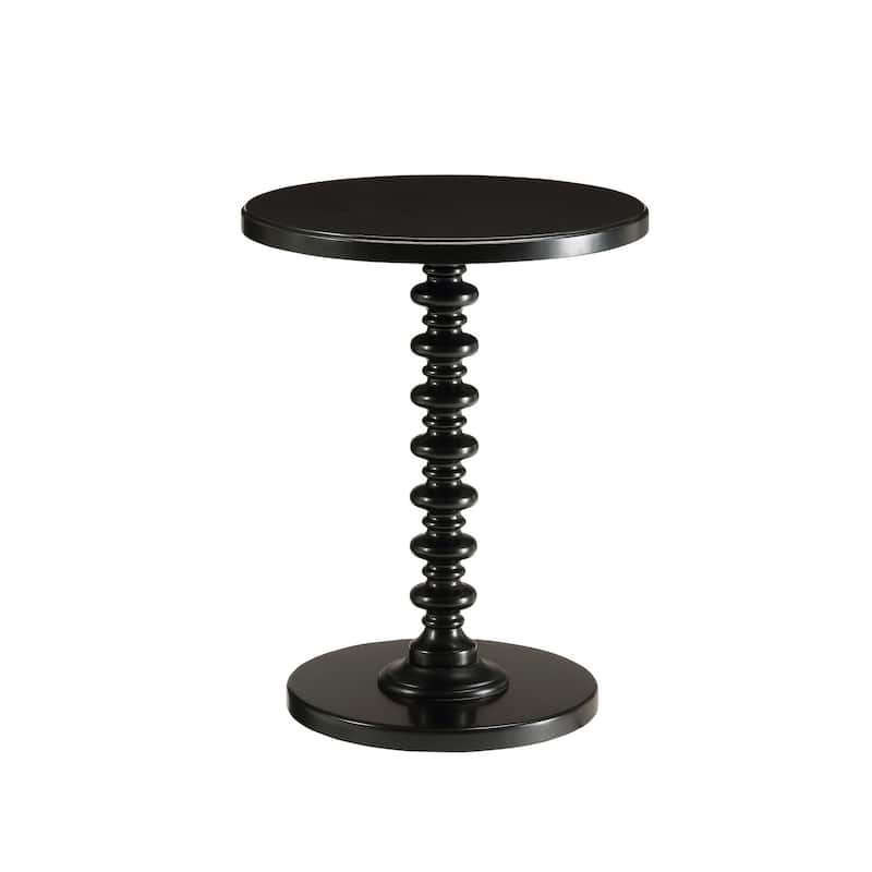 Astonishing Side Table With Round Top - 22 H x 17 W x 17 L Inches - Black
