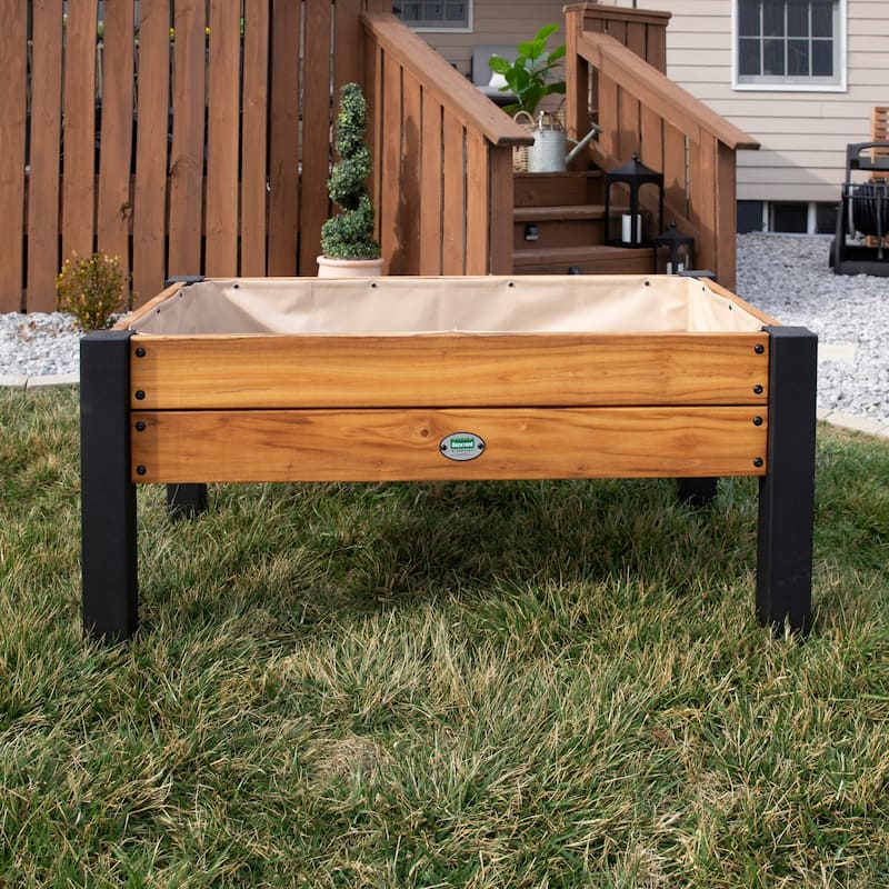 Backyard Discovery 48" Teak Wood Raised Garden Bed Planter Box - 3'8" x 2'0"