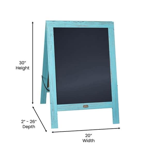 dimension image slide 11 of 15, Wood A-Frame Magnetic Chalkboard Set-Markers, Stencils, and Magnets