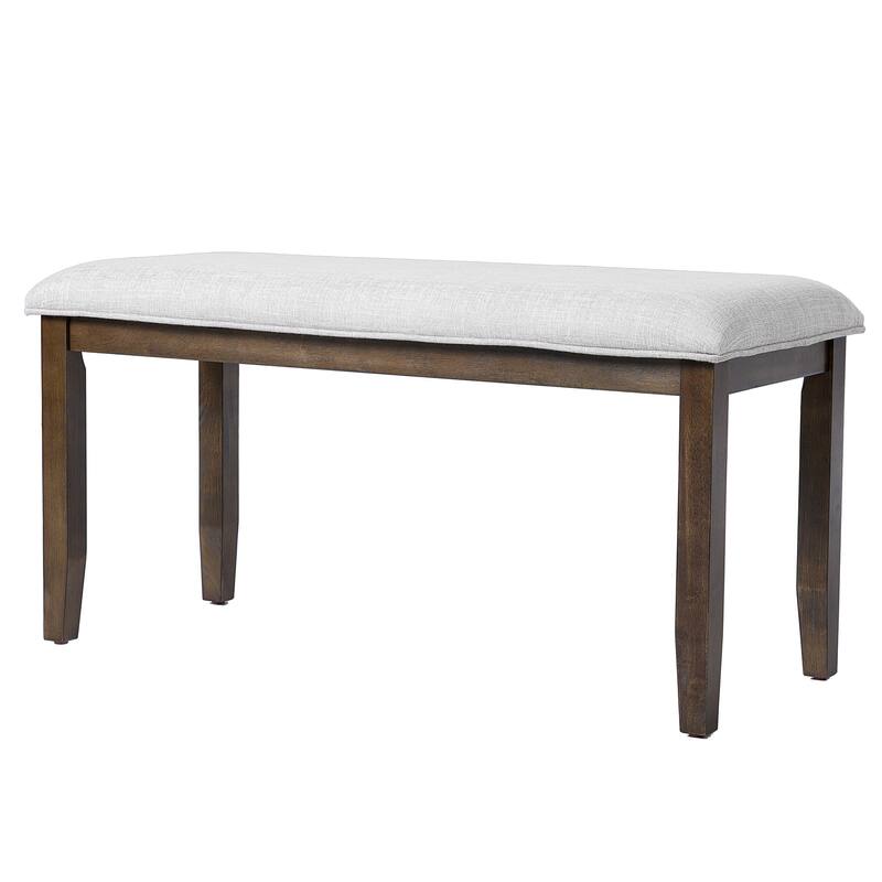 Roomfitters Upholstered Entryway Bench, 38 Inch Bedroom End of Bed Bench, Dining Bench with Padded Seat, Solid Wood Legs