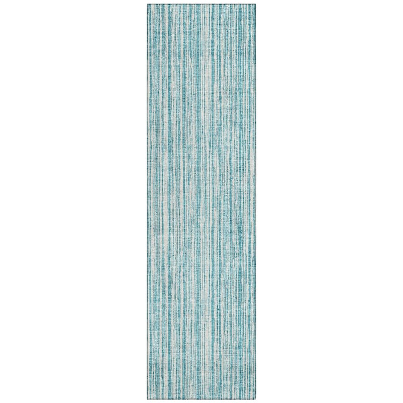 Machine Washable Indoor/ Outdoor Chantille Contemporary Striped Rug