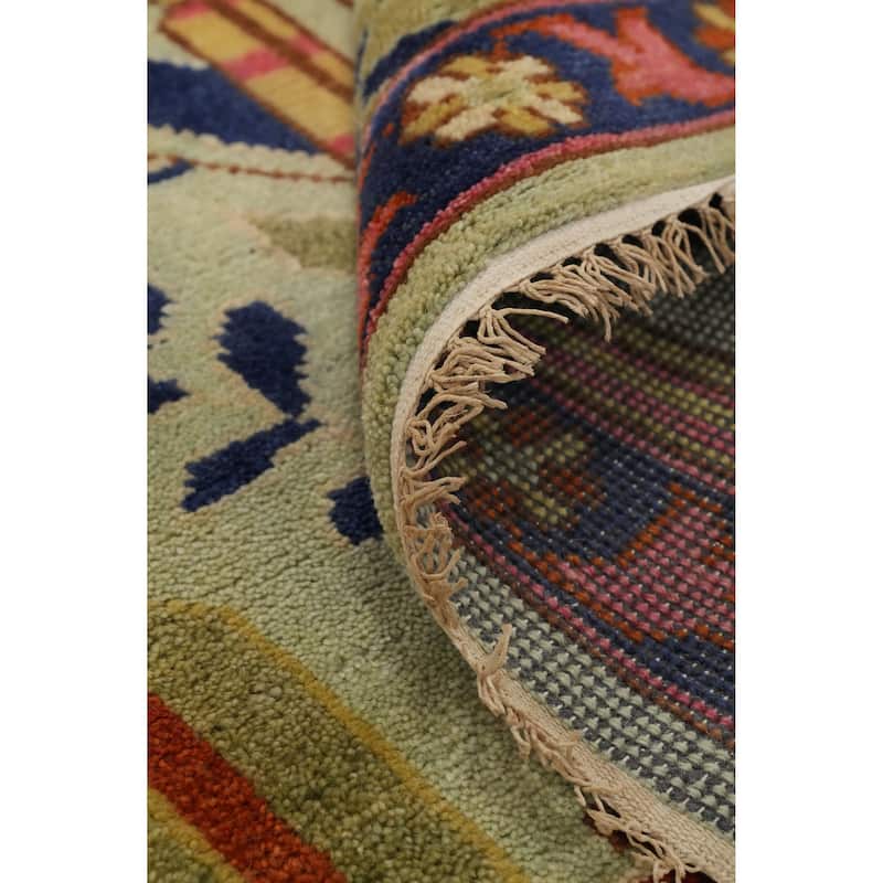 Hand Knotted Oriental 100% Wool Carpet Traditional All-Over Green Ziegler Area Rug - 11' 10'' X 8' 10''