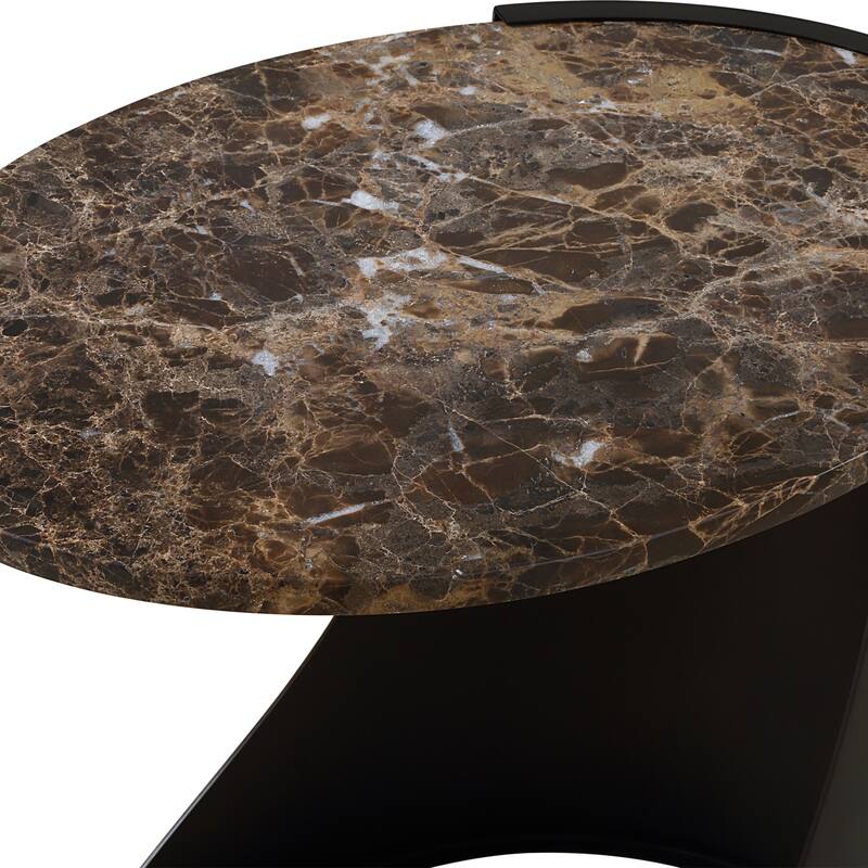 Sleek Round Top Side Table - 22" - Chocolate Brown