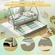 preview thumbnail 12 of 19, Twin House Bed with Trundle and Fence Rail Perfect for Sleepovers