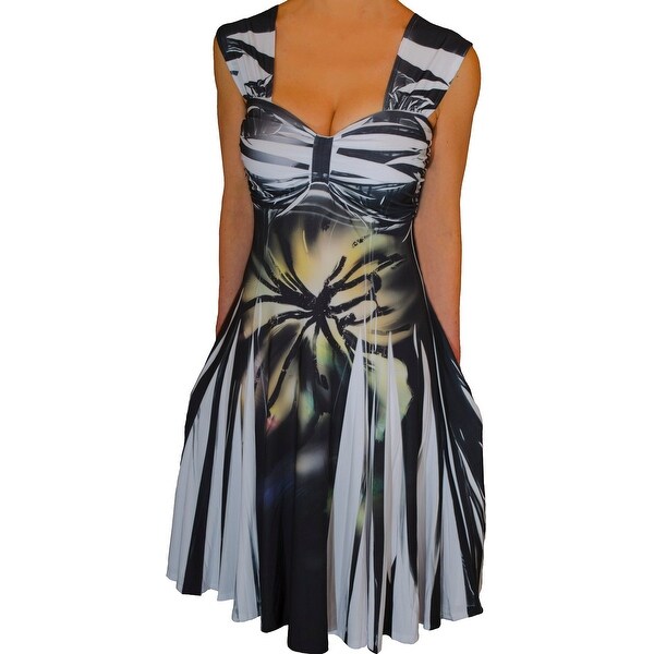 Funfash Plus Size Black White Women's Empire Waist Cocktail Dress