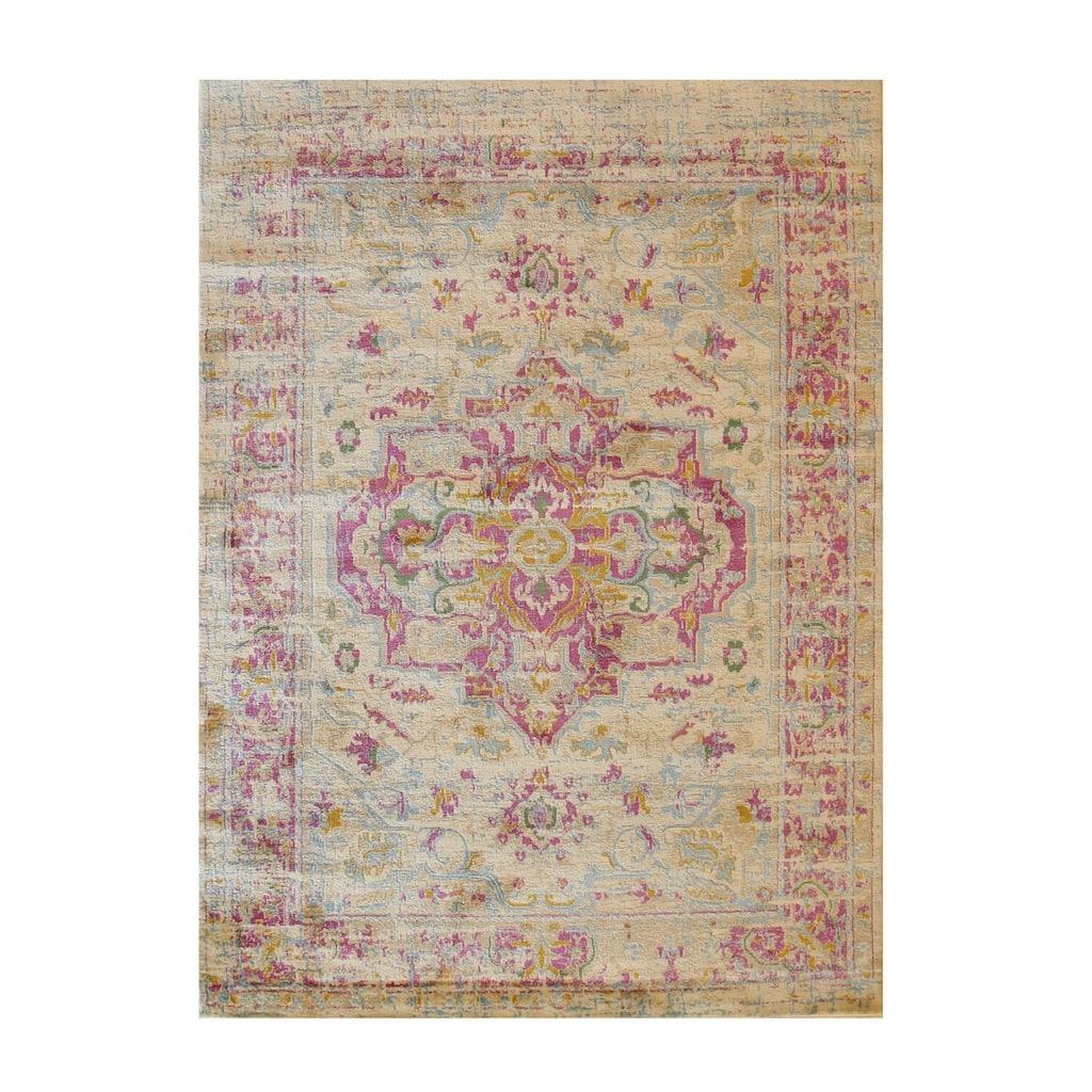 Polypropylene Bohemian Area Rug, 4 x 5.5 - Stylish small accent rug, easy to maintain. - N/A