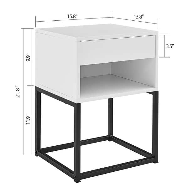 MUSEHOMEINC Simple End Table with Drawer and Shelf for Any Room