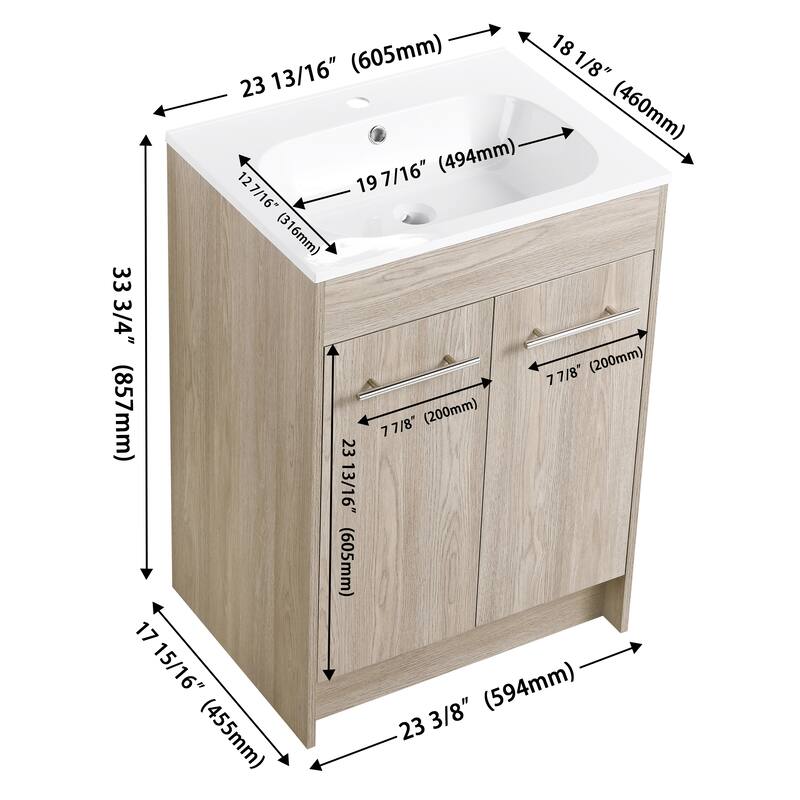 Bathroom Vanity With Sink In 30 Inch, Freestanding Bathroom Vanity With Soft Close Door