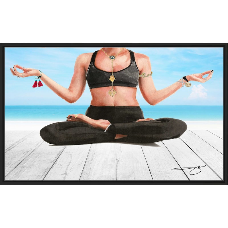 "Yoga Beach Girl" by Jodi Print on Floating Canvas