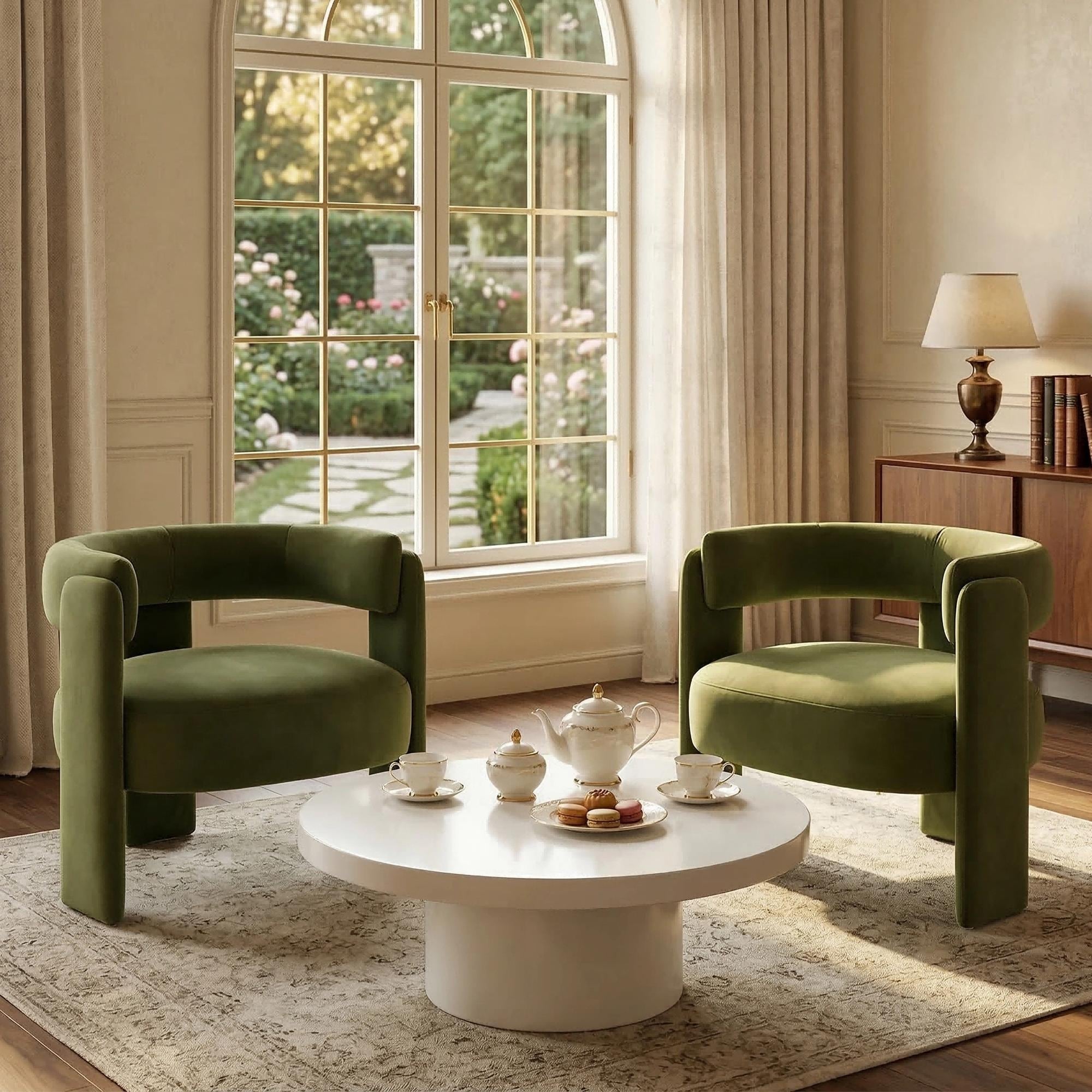 Single Sofa Chair Velvet Accent Chair with Wooden Legs, Armchair Side Chair Vanity Chair Corner Chair