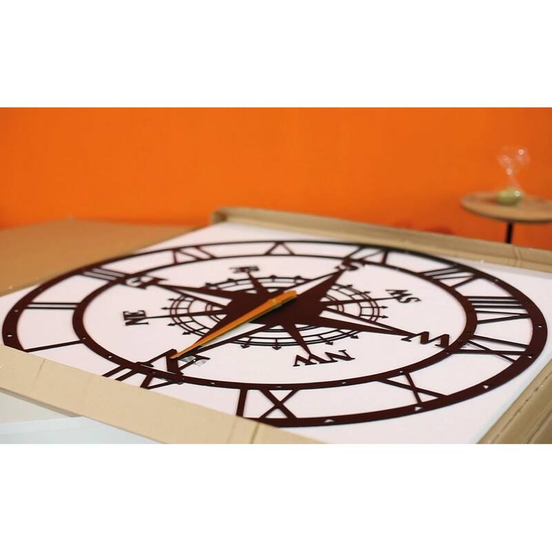Compass Metal Wall Clock