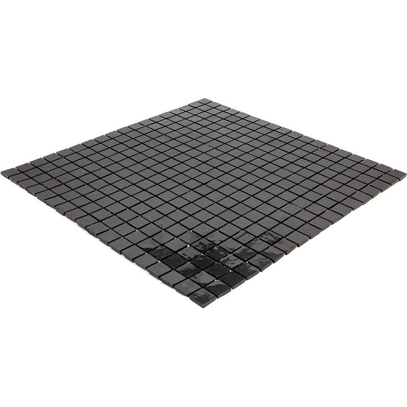 Apollo tile 12" x 12" Skosh Glossy Black Glass Tile (18.69 sq ft/case) - 20 Pack