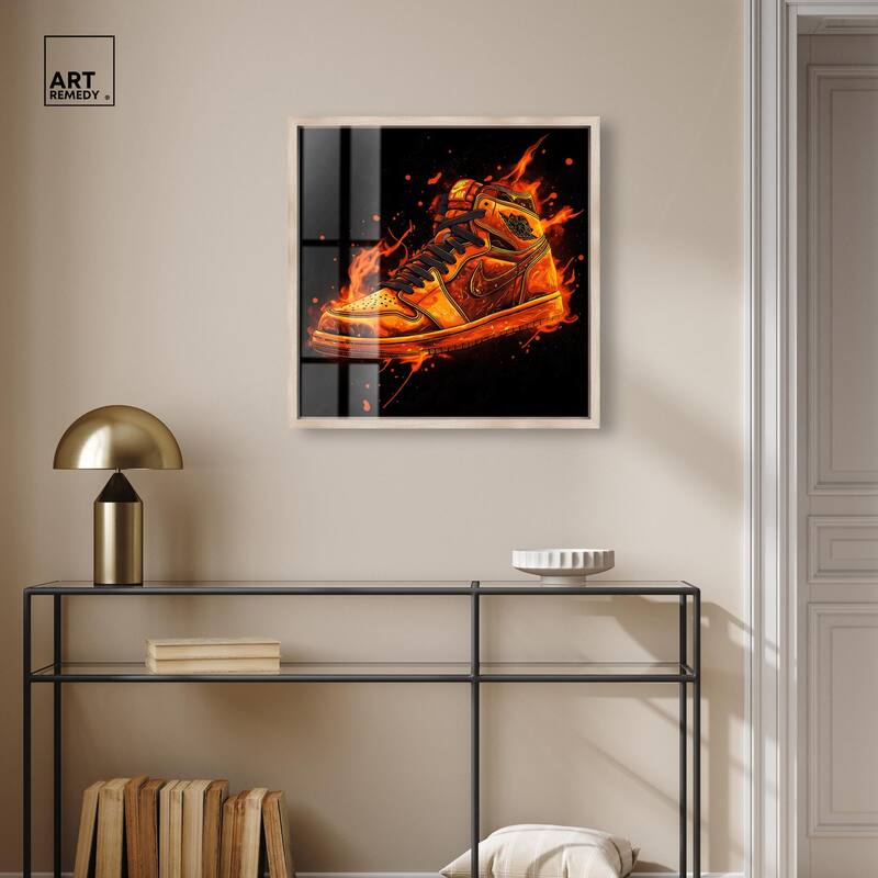 Jumpman on Fire I Shadowbox by Art Remedy