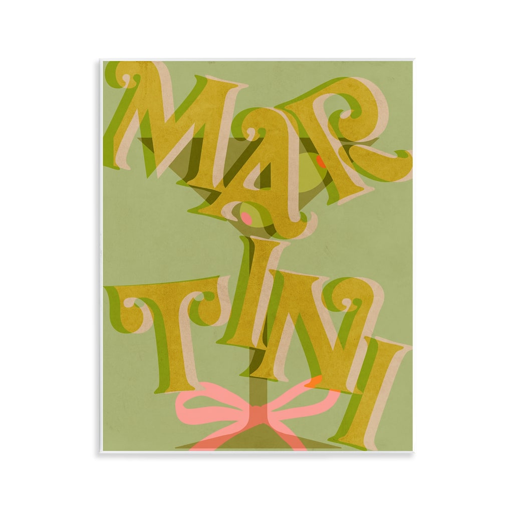 Stupell Classic Retro Martini Wall Plaque Art Design By Lil' Rue