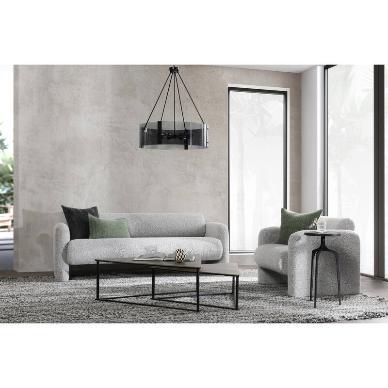 Classic Home Marcel 90" Boucle Fabric Sofa in Mercury Grey