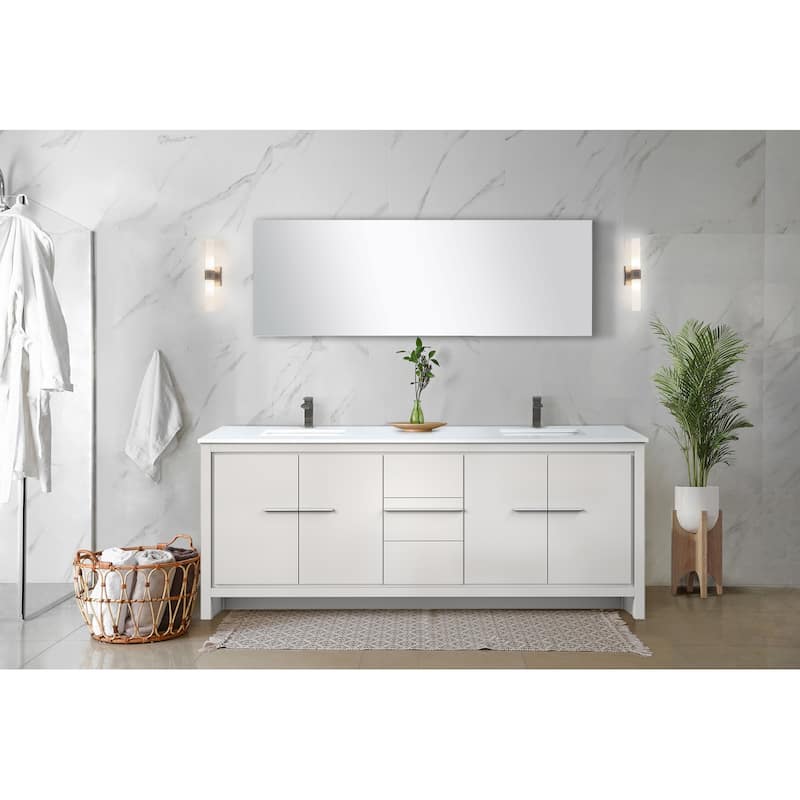 Lafarre Bath Vanity with Quartz Top, Sink, Mirror and Chrome Faucet