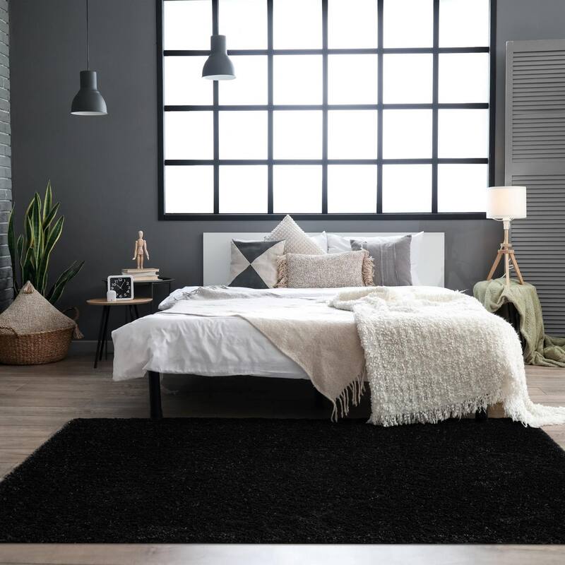 Luxe Weavers Solid Plush Shag Area Rug
