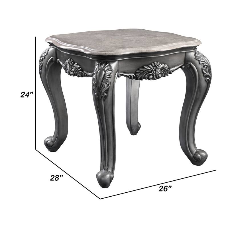 26 in. Gray Rectangle Wood End Table, Sturdy Build End Side Table for Living Rooms