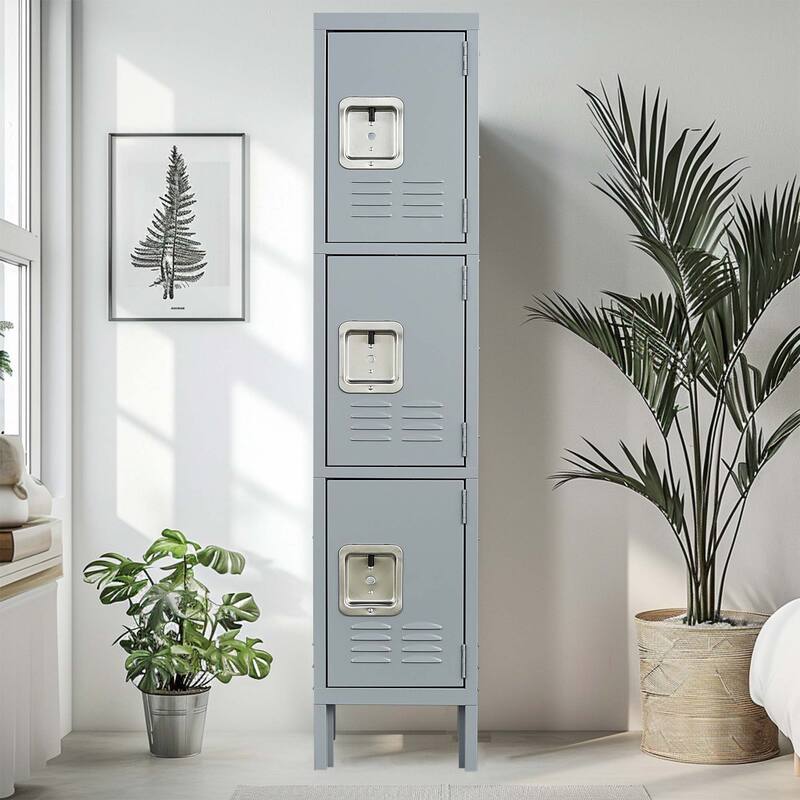 3 Door 66"H Metal Lockers With Lock